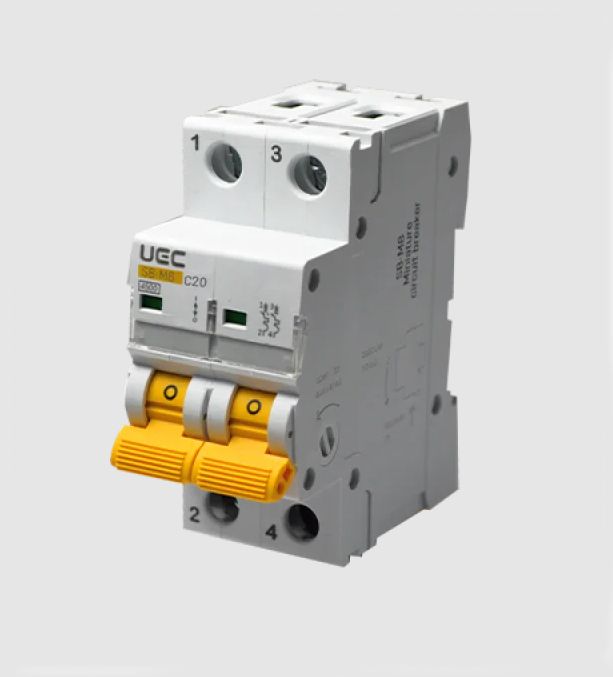 Вимикач автоматичний SB-M8 2P/C20A 4,5кA UEC(MCB45-2-020-C)