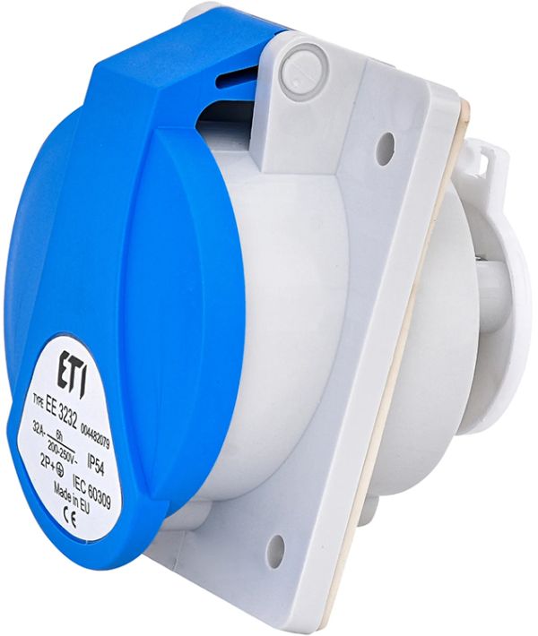 Розетка вбудована EE-3232 ІР54 (32А, 230V, 2P+PE) ETI(4482079)