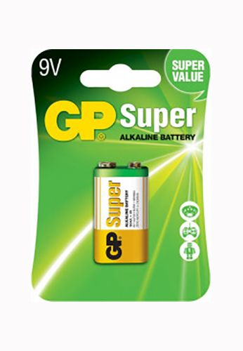 Батарейка GP Super Alkaline 1604AA21-5BC1 6LF22, 9V "Крона" лужна (1шт/уп)(1604AA21-5BC1)