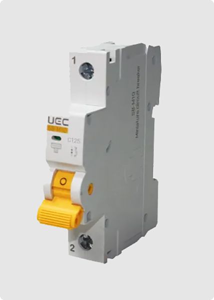 Вимикач автоматичний модульний SB-M10 1P 125A  характеристика C  10кA UEC(MCB150-1-125-C)