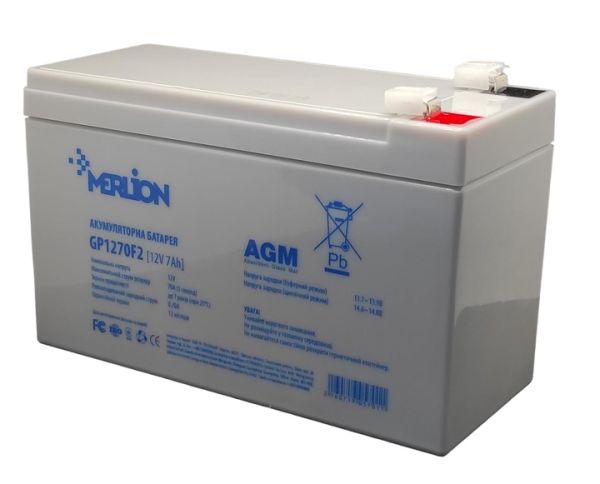 Акумулятор MERLION Gel GL1270F2 12 V 7Ah(03247)