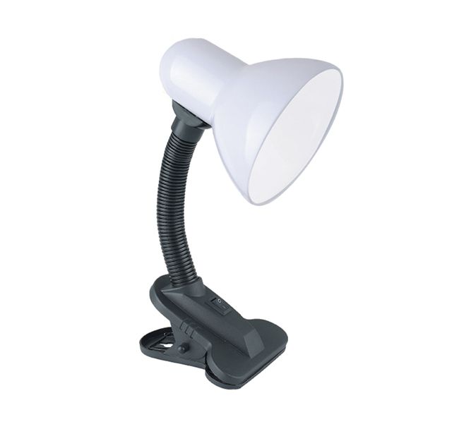 Лампа настільна LEBRON L-TL-Clip, E27, 40W, біла, прищіпка(15-11-10)