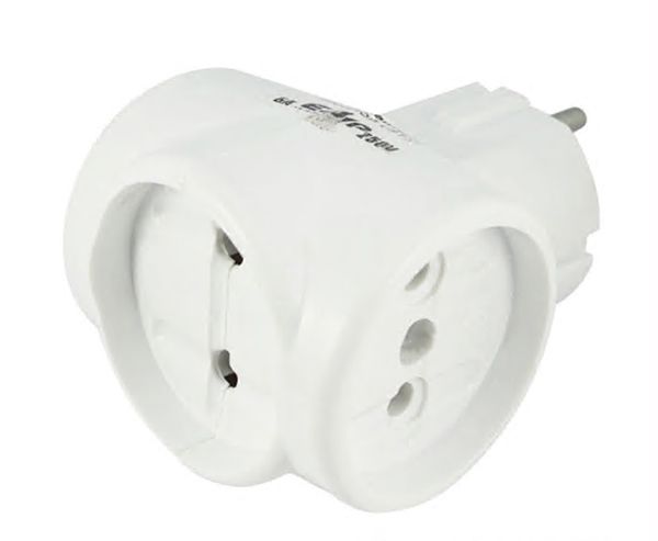 Трійник без з/к "Токер" білий, 10 А