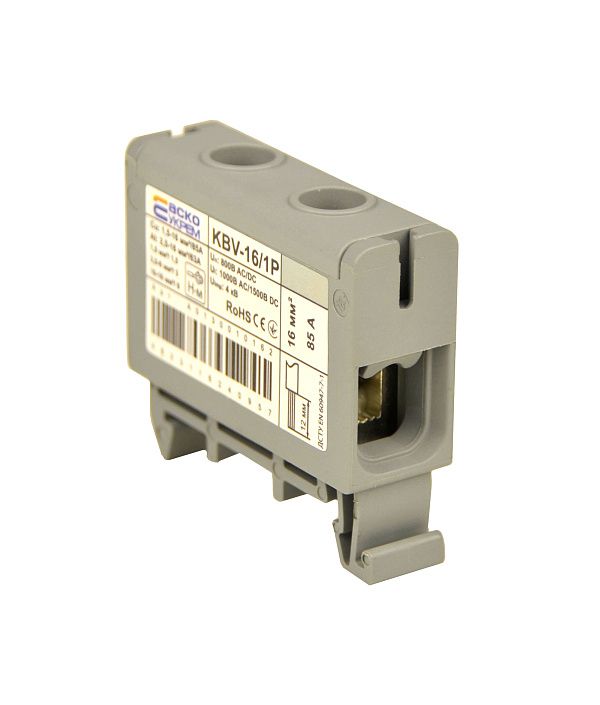 Клема вводу силова 16/1Р (85 А) сіра серії KBV Аско(A0130010162)