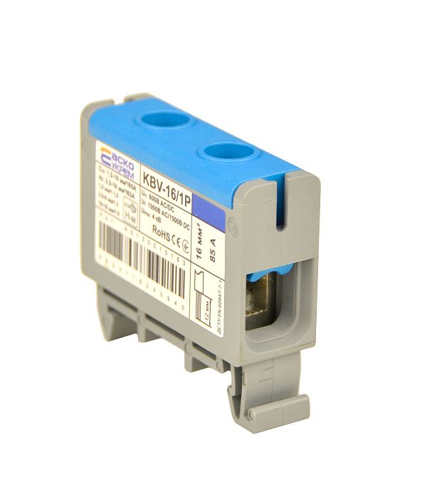 Клема вводу силова 16/1Р (85 А) синя серії KBV Аско(A0130010163)