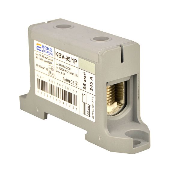 Клема вводу силова 95/1Р (245 А) сіра серії KBV Аско(A0130010187)