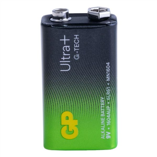 Батарейка GP Ultra Plus Alkaline 1604AUP21-S1 6LF22, 9V "Крона" пвх плівка (1шт/уп)(1604AUP21-S1)