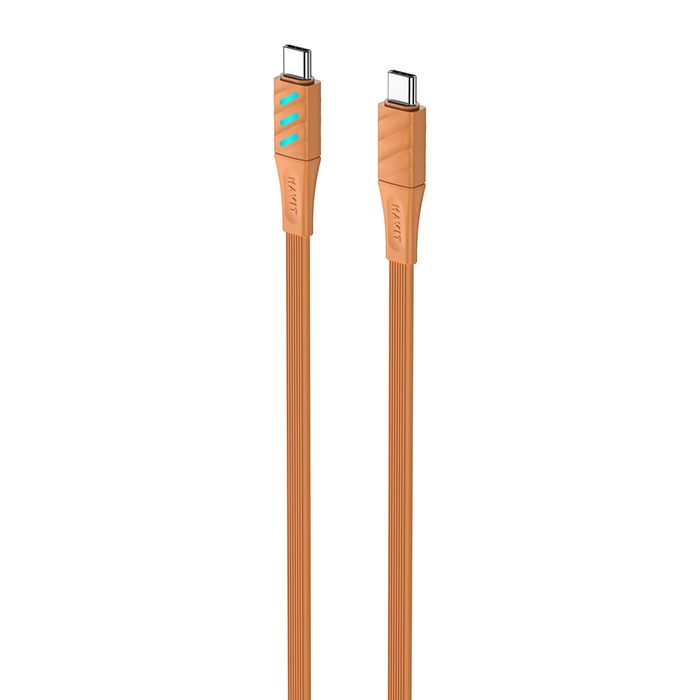 Шнур-кабель HAVIT HV-CB6254, PD60W, USB-C to USB-C, 3A, 1м з LED індикатором Orange(HV-CB6254)