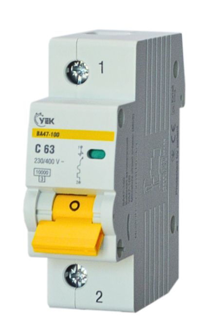 Вимикач автоматичний ВА47-100 10kA 1Р/63А  х-ка C УEK(MVA40-1-063-C-U)