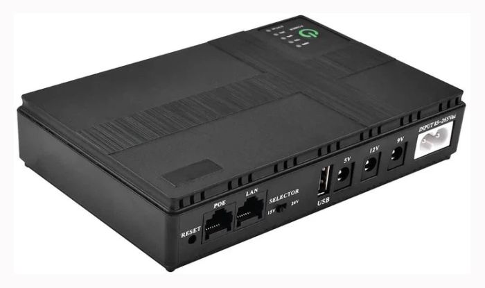 Джерело безперебійного живлення для роутерів DC1018P 18W 5V/9V/12V, POE-15/24V 1/2A Li-ion 10400mAh(130650)