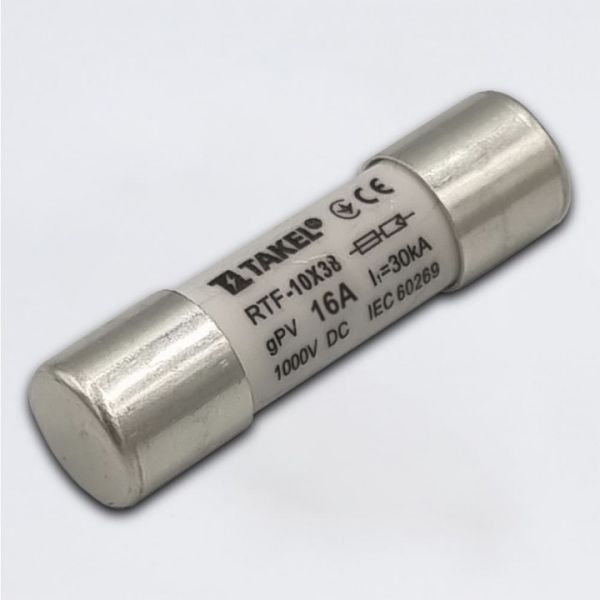 Плавка вставка запобіжника RTF 10х38 16А 1000V DC TAKEL(514756)