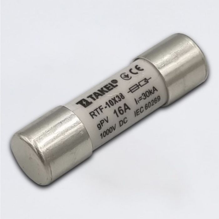 Плавка вставка запобіжника RTF 10х38 16А 1000V DC TAKEL(514756)