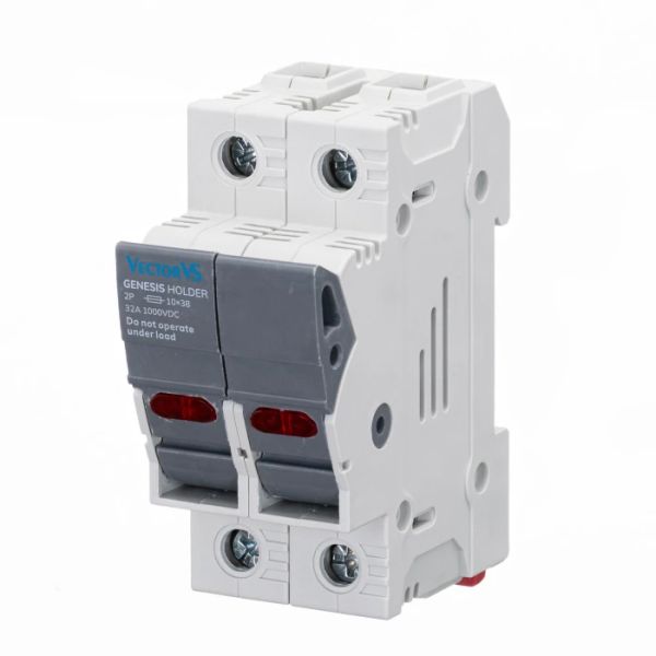 Тримач запобіжників з індикацією GENESIS 2P 10x38 32A 1000V DC VectorVS(GH10382P032DC)