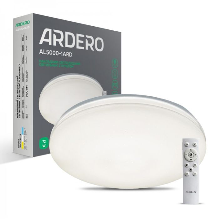 Світильник AL5000-1ARD MONO 72Вт 2700-6500K 5040Lm Ardero коло д.500*85 мм(7866)