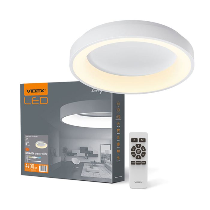 Світильник круглий функціональний 72W 2700K-6000K ІР20 EDGE-RC-72W-WHITE LED VIDEX(VLE-ERC-72W)