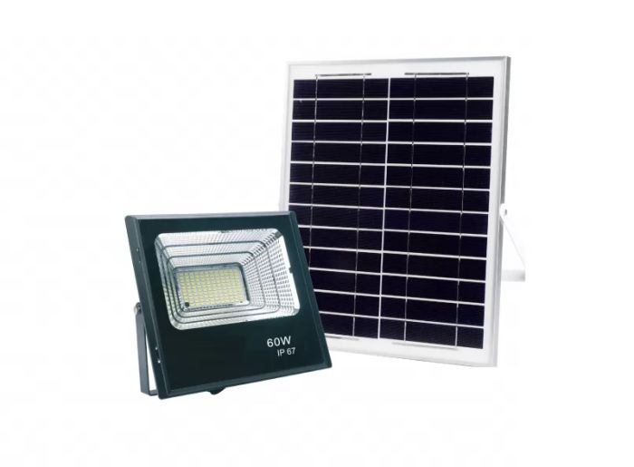 Прожектор LUXEL LED на сонячних батареях з мікрохвильовим датчиком руху IP65 60W (SFL-60C)