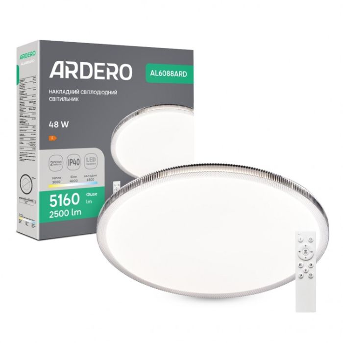 Світильник накладний коло AL6088ARD MODA 48W 3000-6500K 2500Lm IP40 Ardero білий(8896)