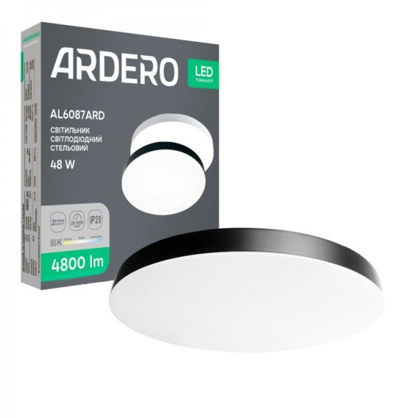 Світильник накладний коло AL6087ARD TREND 48W 3000-6500K 4800Lm IP40 Ardero чорний(8531)
