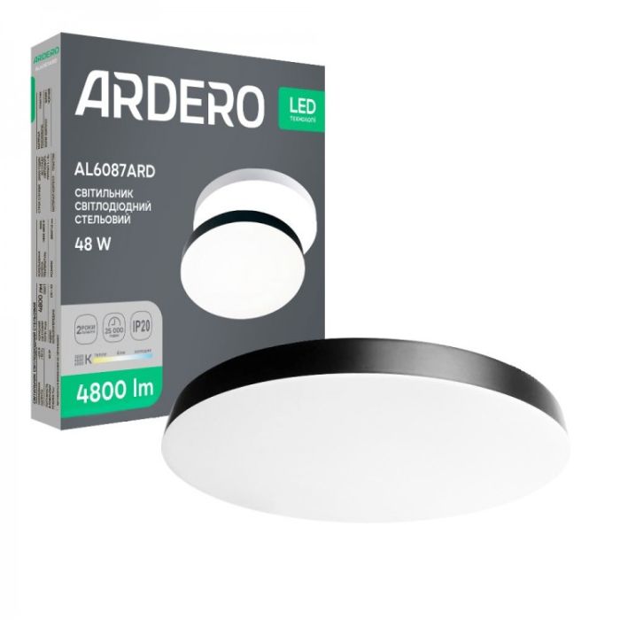 Світильник накладний коло AL6087ARD TREND 48W 3000-6500K 4800Lm IP40 Ardero чорний(8531)