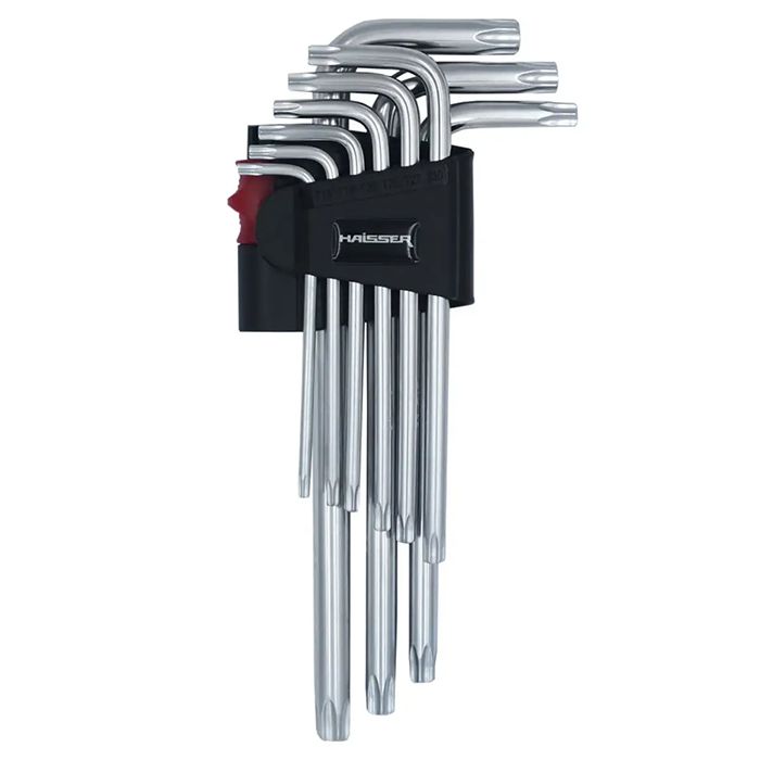Набор Г-образных ключей TORX с отверстием 9 шт., Т10-50 HAISSER 48115(48115)