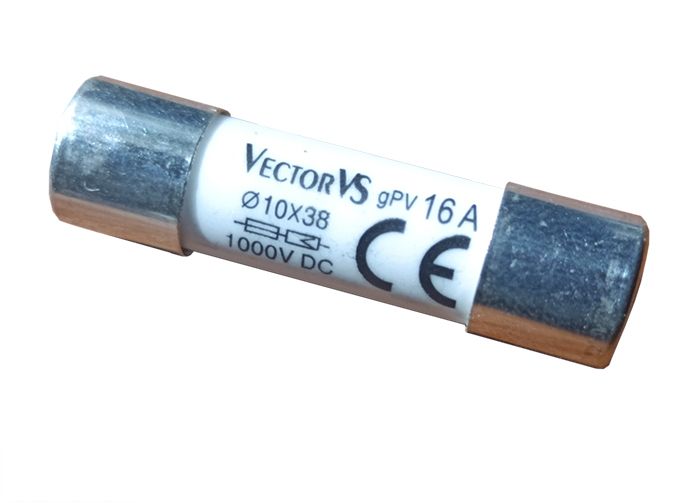 Запобіжник циліндричний GENESIS 10x38 16A 1000V DC VectorVS(GF1038016DC)