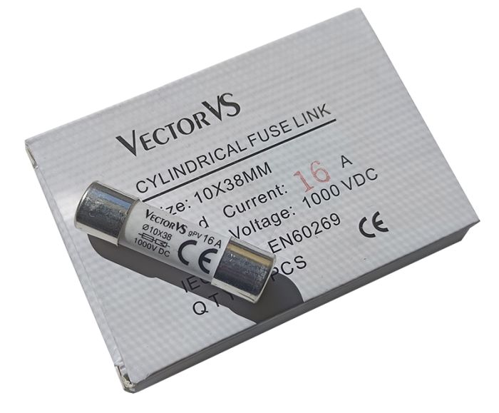 Запобіжник циліндричний GENESIS 10x38 16A 1000V DC VectorVS(GF1038016DC)