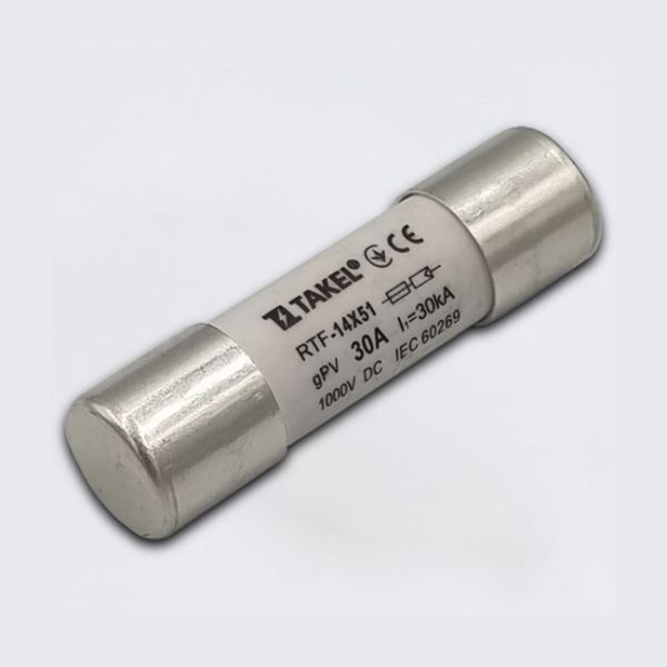 Плавка вставка запобіжника RTF 10х38 30А 1000V DC TAKEL(514759)