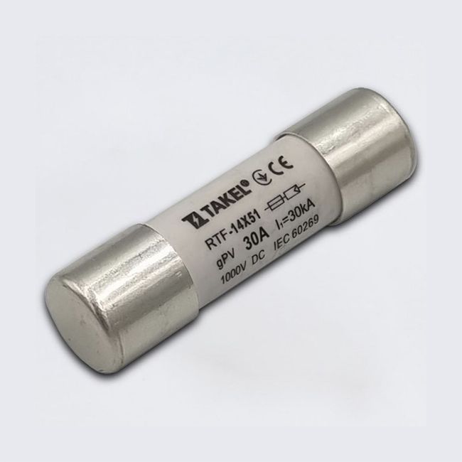 Плавка вставка запобіжника RTF 10х38 30А 1000V DC TAKEL(514759)