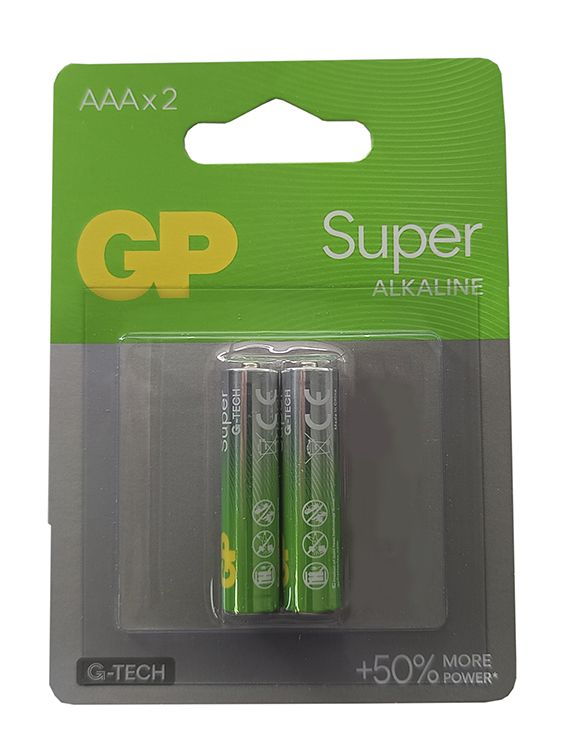Батарейка GP Super Alkaline 24AETA21-2BC2 LR3, ААА 1.5V (2 шт/блс)(24AETA21-2BC2)