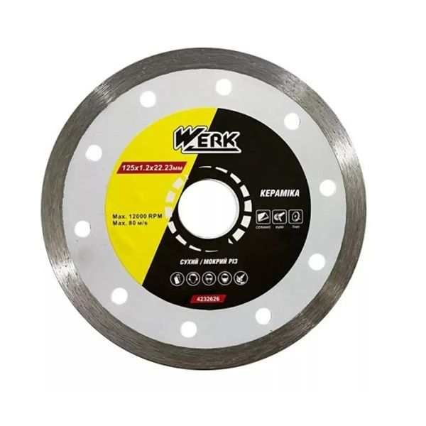 Диск алмазний по плитці Pro ceramics 125х1.2х22.23 Werk 4232626(4232626)