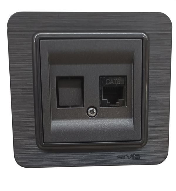 Розетка комп'ютерна Cat6 LAVIN IP20 антрацит(21 26 4004 247)