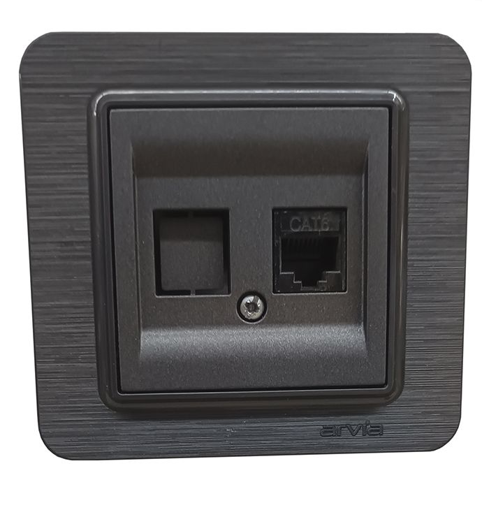 Розетка комп'ютерна Cat6 LAVIN IP20 антрацит(21 26 4004 247)