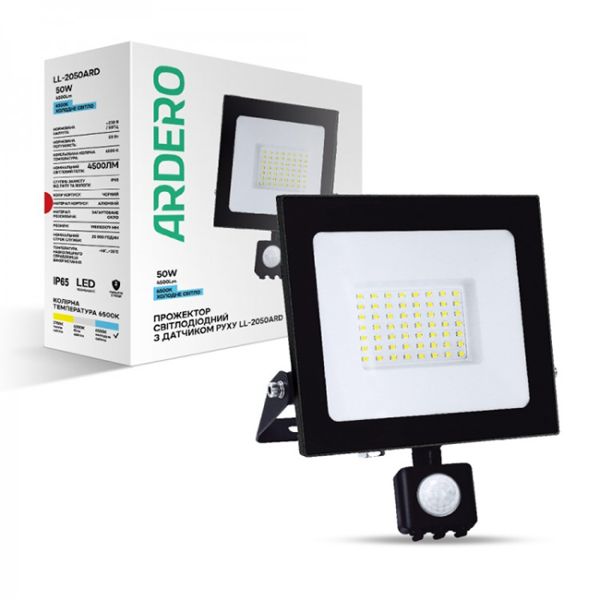Прожектор Ardero LL-2050ARD 50W 4500Lm 6500K ІР65 с д/д(7846)