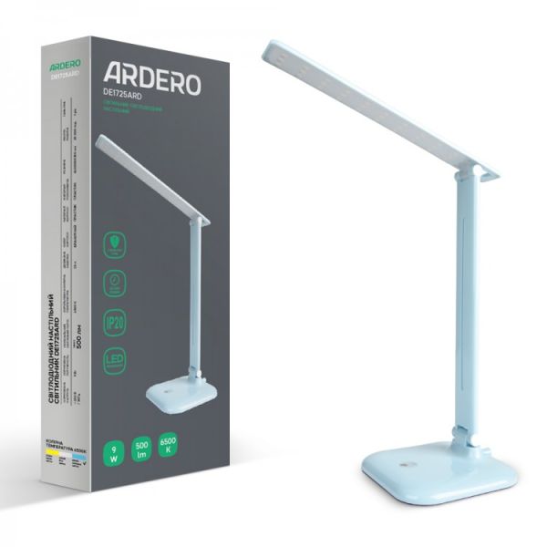 Світильник настільний Ardero DE1725ARD 9Вт 6500K блакитний(7796)
