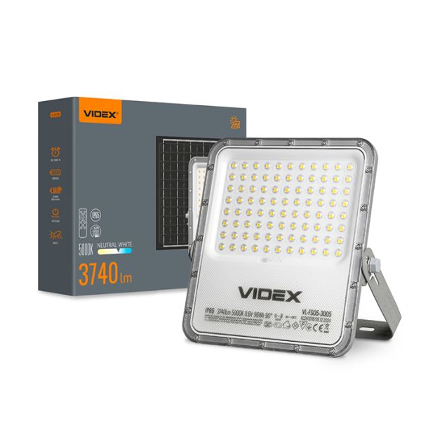 Прожектор LED VIDEX автономний 3740LM 5000K VL-FSO5-3005(VL-FSO5-3005)