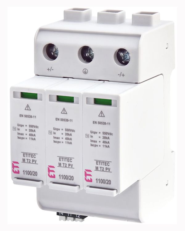 Обмежувач перенапруги ETITEC M T2 PV 1100/20 Y RC ETI(2440516)