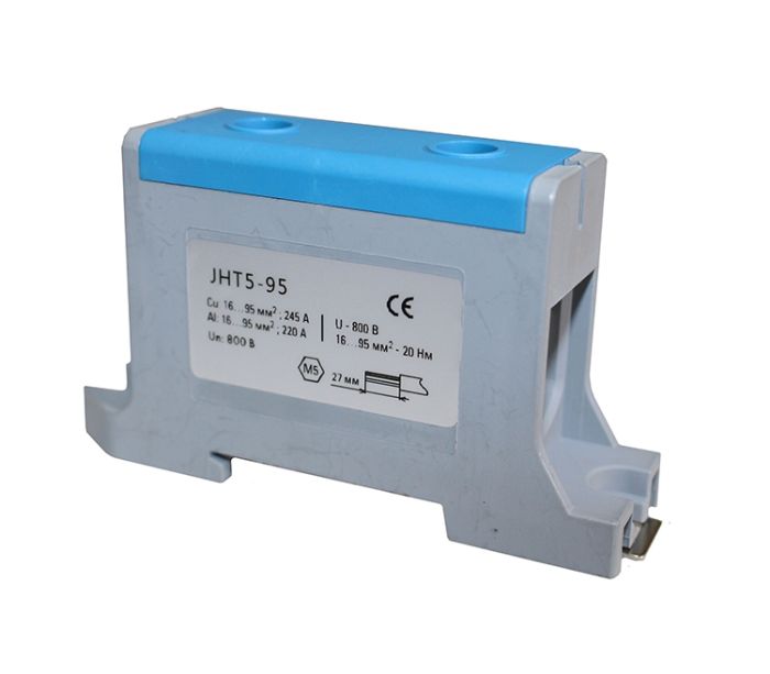 Клема силова СКНГ-JHT5-95 16-95мм2 220А "N" синій(TNSy5506241)