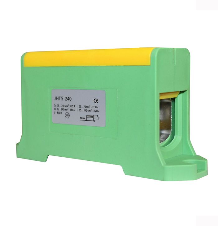 Клема силова СКНГз-JHT5-240 35-240мм2 380А "PE" жовто-зелена(TNSy5506246)