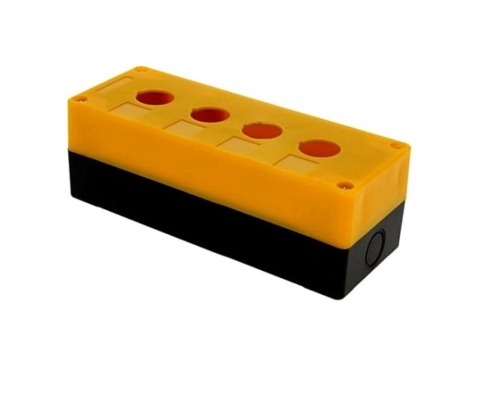 Корпус КП104 для кнопок, 4 місця, жовтий(TNSy5500300)