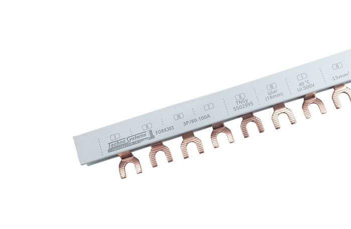 Шина з'єднувальна FORK303 3Р 80/100А 15мм2 54мод. 1м. (вилка) TNSy(TNSy5502995)