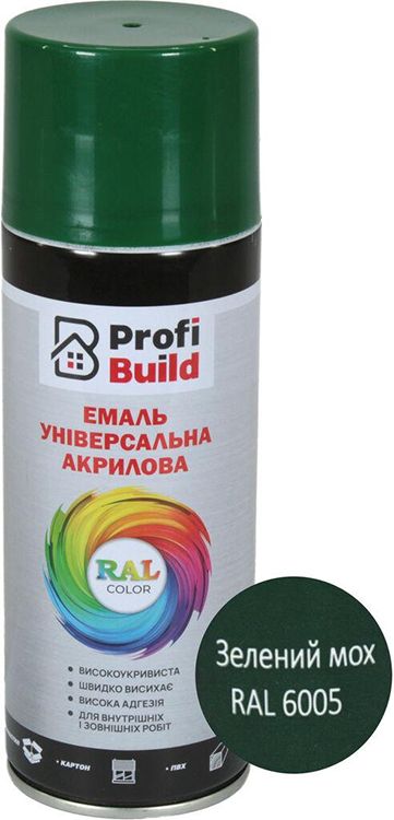 Спрей-фарба RAL6005 зелений мох 400мл. Profi Build