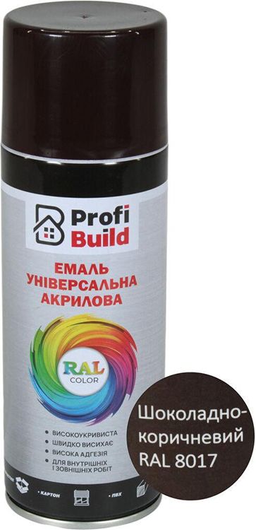 Спрей-фарба RAL8017 шоколадно-коричневий 400мл. Profi Build