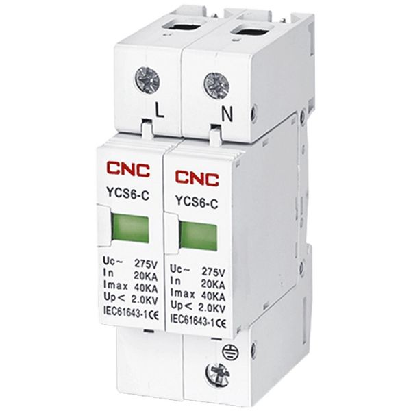 Пристрій захисту від імпульсних перенапруг YCS6-С 2P 20kA-40kA, 1200V, DC CNC(Б00031074)