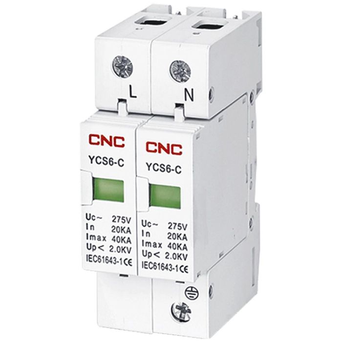 Пристрій захисту від імпульсних перенапруг YCS6-С 2P 20kA-40kA, 1200V, DC CNC(Б00031074)