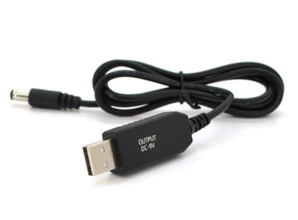 Кабель для роутера 5.5/2.5 (5.5/2.1) мм USB2.0 (Out 9V) 1м Black, OEM(29887)