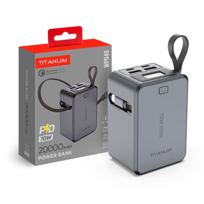 ПоверБанк Titanum 20000mAh WP049 PD70W Grey(29308)