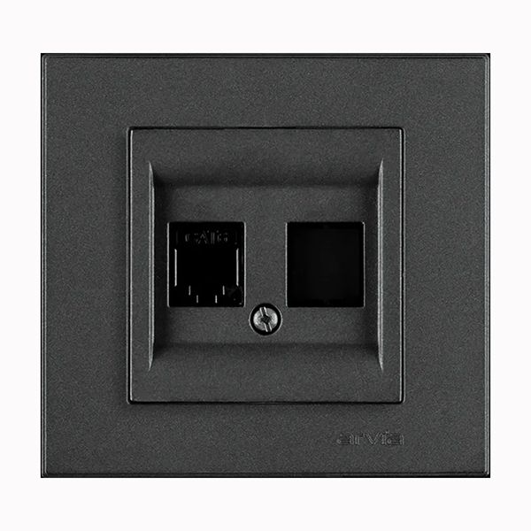 Розетка PC RJ45 cat.6 KAREN IP20 димчата(20 04 2000 247)