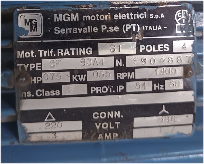 Мотор-редуктор MGM CF80A4 0.55rW PRM1400 з ROSSI MOTORIDUTTORI MR 21 50FC1A